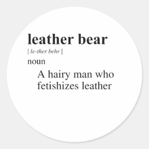 LEDERBÄR DEFINITION RUNDER AUFKLEBER