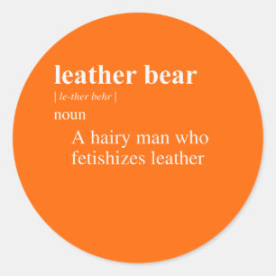 LEDERBÄR DEFINITION RUNDER AUFKLEBER