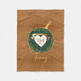 Lederbild zum 3. Geburtstag Fleecedecke