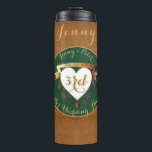Lederbild zum 3. Geburtstag Thermosbecher<br><div class="desc">Sie suchen den richtigen,  3. Jubiläum Thermalwäscher,  der Ihre Liebe ehrt?! Ich habe diese mit "kühnen" Gedanken und die traditionellen Jade- und Lederbilder zusammen mit Ihrem Medaillonentext und meinen extravaganten Herzen für ein regales und passendes Design für Ihren besonderen Tag entworfen!</div>