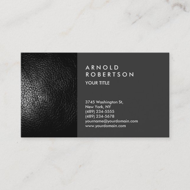 Ledereffekt Trendy Beruflich Business Card Visitenkarte (Vorderseite)
