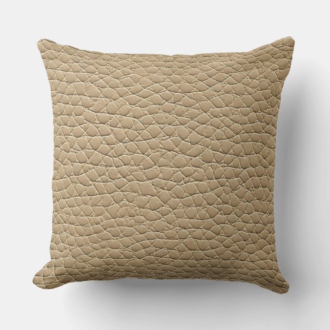 Ledereffektmuster in Beige Kissen (Vorderseite)
