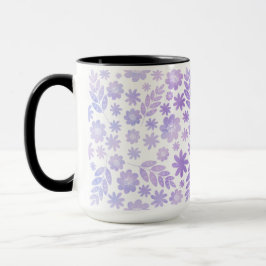 Lederhandgezogenes Blumenmuster und Monogramm Tasse