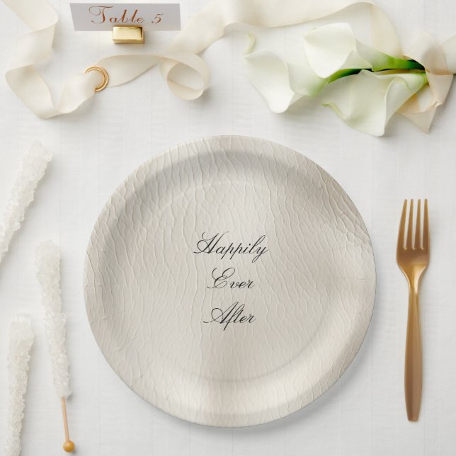 Lederhochzeit von Ledercreme-Imitaten Pappteller (Hochzeit)