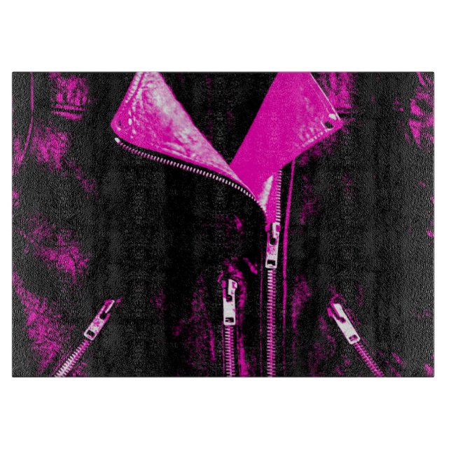 Lederjacke Pink-Schneidplatte Schneidebrett (Vorderseite)