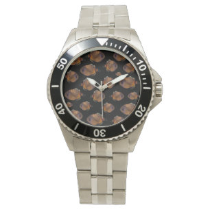 Lederjacketfisch-Schule, Mens-Armbanduhr Armbanduhr