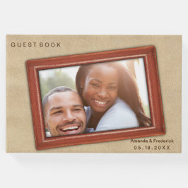 Lederleder-Blume Gästebuch