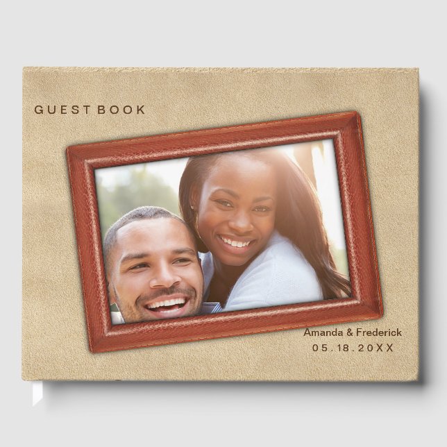 Lederleder-Blume Gästebuch (Vorderseite)