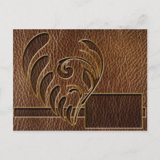 Lederlook-Blume Postkarte