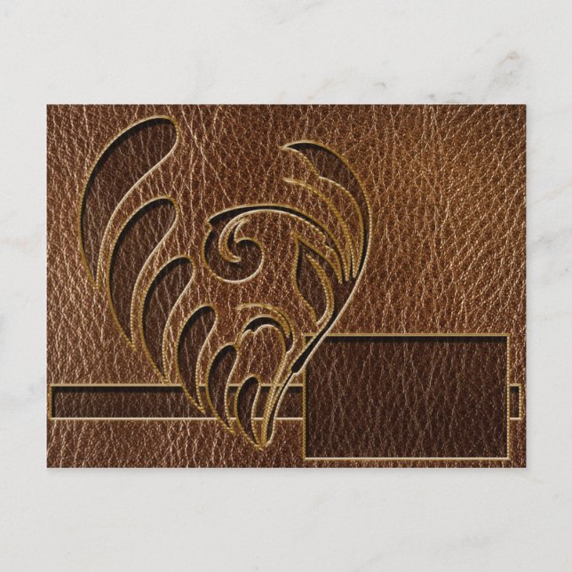 Lederlook-Blume Postkarte (Vorderseite)