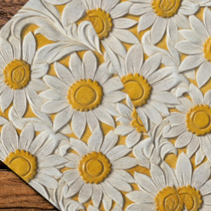 Lederlook-Sonnenblumen mit Prägedruck Seidenpapier