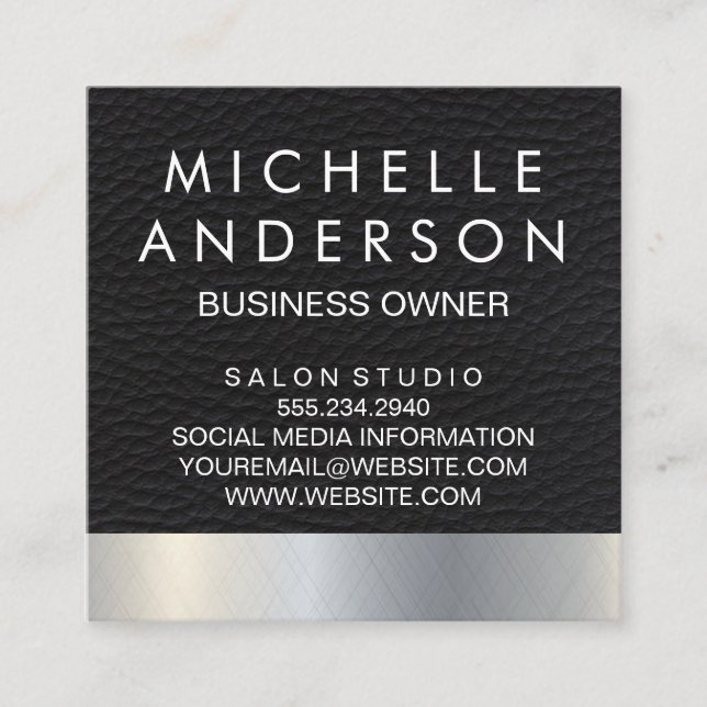 Ledermetallic-Hintergrund Treuekarte (Vorderseite)