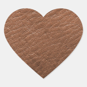 Lederne Beschaffenheit Browns Herz-Aufkleber