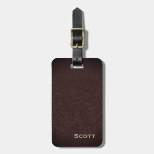 Lederne Muster-Führungskraft-modernes Monogramm Gepäckanhänger