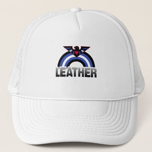 Lederner Eagle-Stolz Truckerkappe (Vorderseite)