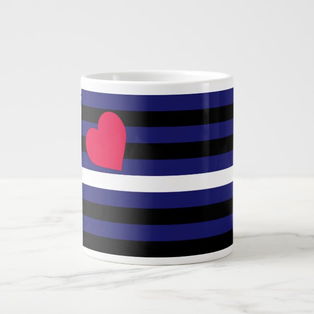 Lederner Latex und BDSM Stolz-Flagge Jumbo-Tasse (Vorderseite)