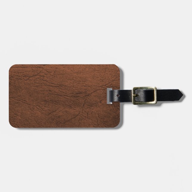 Ledernes Beschaffenheits-Monogramm Browns Gepäckanhänger (Vorderseite horizontal)