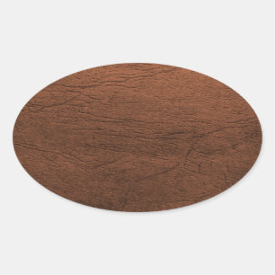Ledernes Beschaffenheits-Monogramm Browns Ovaler Aufkleber