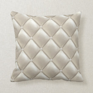 Ledernes Capitone mit Diamanten Druckmuster Kissen