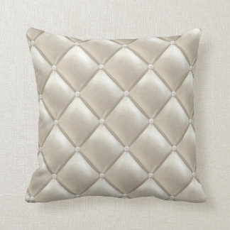 Ledernes Capitone mit Diamanten Druckmuster Kissen
