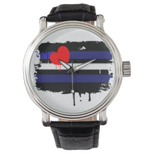 LEDERNES FLAGGEN-BRATENFETT - .PNG ARMBANDUHR