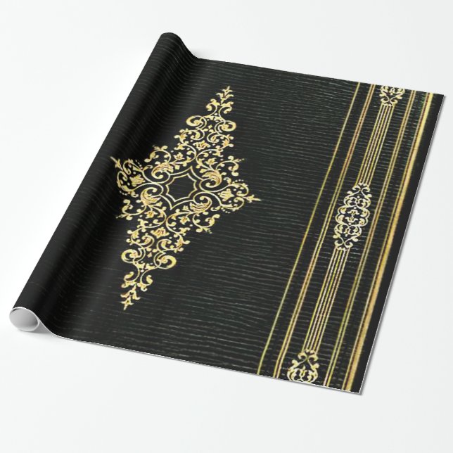 Ledernes gebundenes Buch Geschenkpapier (Ungerollt)