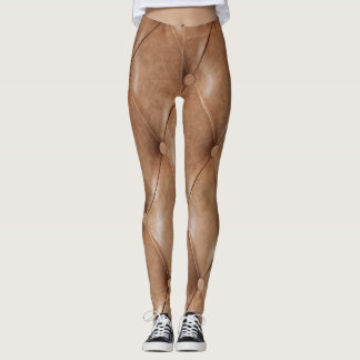 Ledersofa: Texturierter Hintergrund Leggings