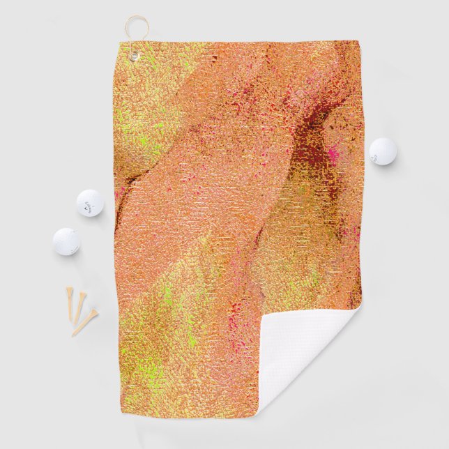 Lederstil mit abgenutzter Farbe, Lachs Golfhandtuch (Insitu)