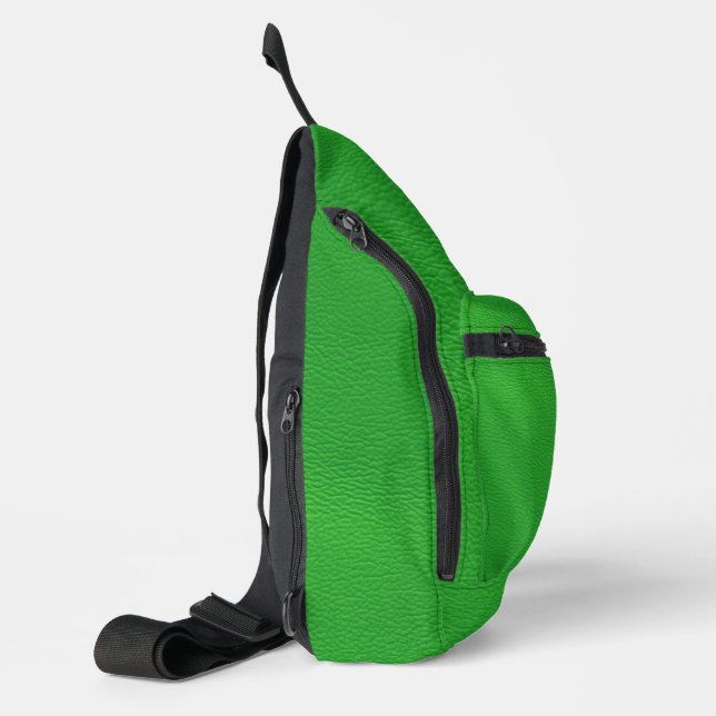 Lederstruktur, grün crossbody bag (Linke Seite)