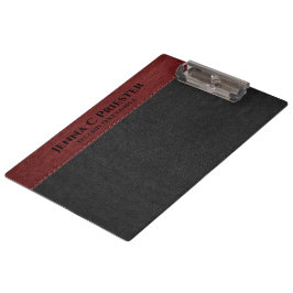 Ledertextur aus schwarzen und roten Imitaten Klemmbrett