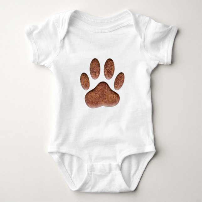 Ledertextur Dog Paw Print Baby Strampler (Vorderseite)