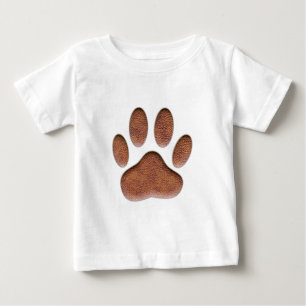 Ledertextur Dog Paw Print Baby T-shirt