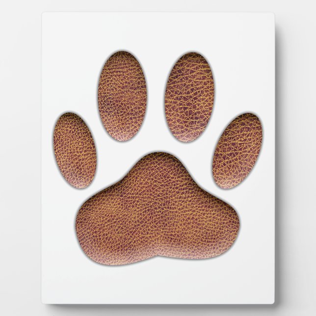 Ledertextur Dog Paw Print Fotoplatte (Vorderseite)