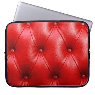 Ledertextur mit rotem Sofa Laptopschutzhülle