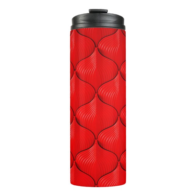 Ledertextur mit rotem Sofa Thermosbecher (Vorderseite)