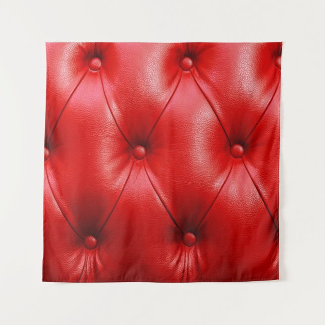 Ledertextur mit rotem Sofa Wandteppich (Vorderseite)