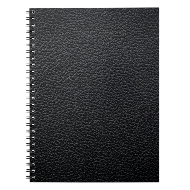 Ledertextur oder -hintergrund aus schwarzem Leder, Notizblock (Vorderseite)