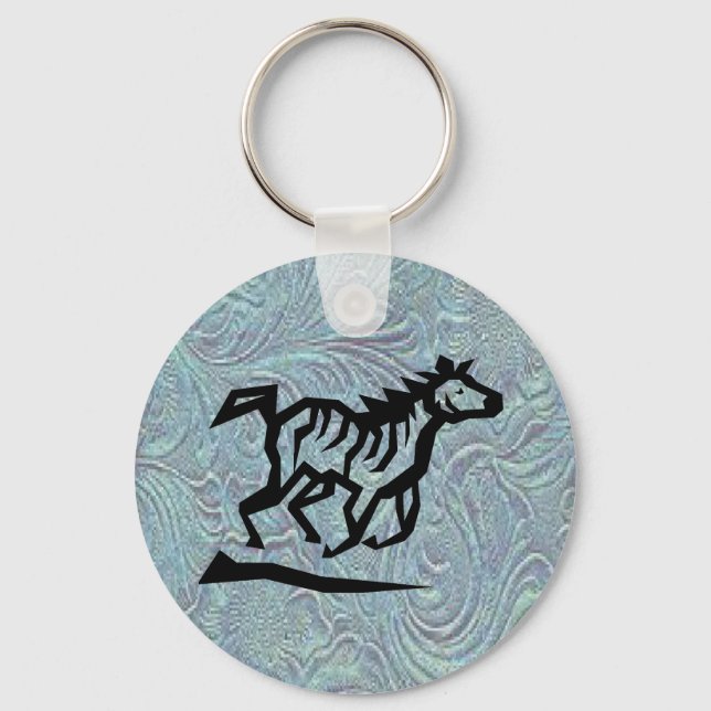 Lederwerkzeug drucken Design Horse Schlüsselanhäng Schlüsselanhänger (Vorderseite)