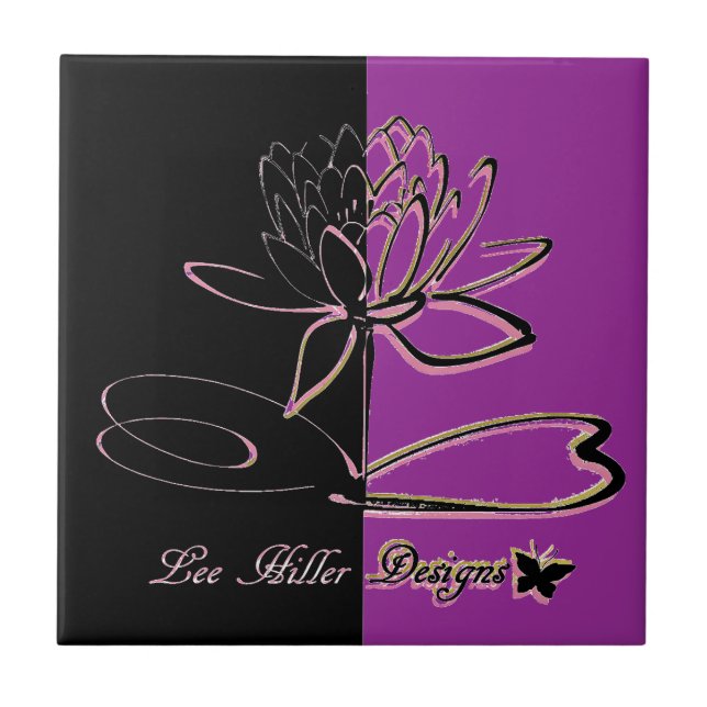 Lee Hiller Designs Accents Black Violet Gold Fliese (Vorderseite)