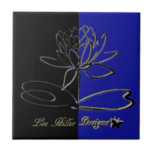 Lee Hiller Designs Akzente Schwarz Gold Blau Fliese