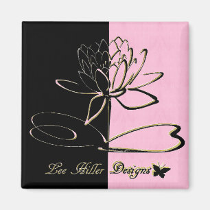 Lee Hiller Designs Akzente Schwarz Pink Gold Magnet