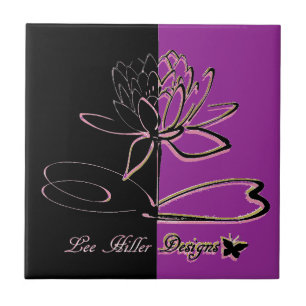 Lee Hiller Designs Akzente Schwarz Violett Gold Fliese