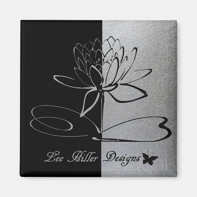 Lee Hiller Designs Logo Accents Black & Stainless Magnet (Vorne)