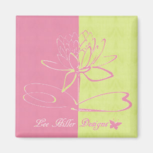 Lee Hiller Designs Logo Akzente Pink Grün Magnet