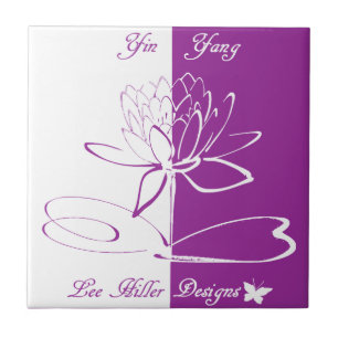 Lee Hiller Designs Logo Akzente Weiß Violett Fliese