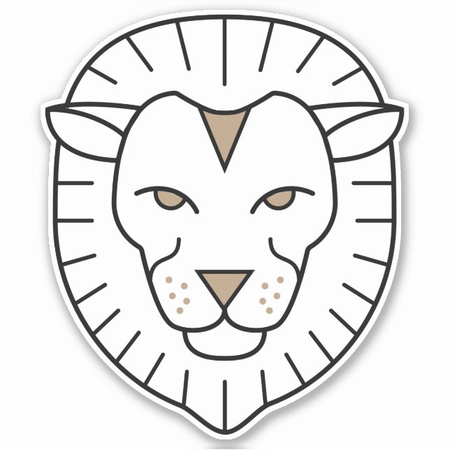 Lee the Lion Fire Schild schwarzes astrologisches  Aufkleber (Vorderseite)