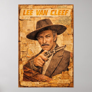 Lee Van Cleef mit Revolver Poster