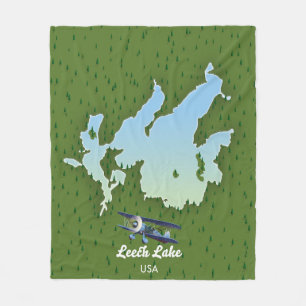 Leech Lake Travel Map Fleecedecke