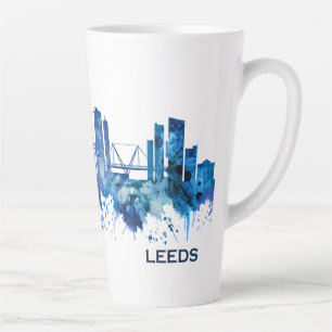Leeds England Skyline Blue Milchtasse