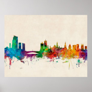 Leeds England Skyline Poster